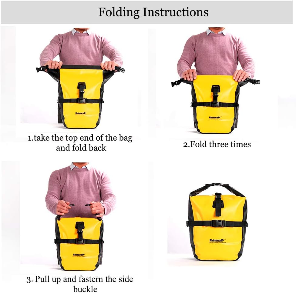 Rhinowalk Waterproof Bike Pannier Bag for Bicycle Cargo Rack Saddle Bag Shoulder Bag Laptop Pannier Rack-Rk19663 20L