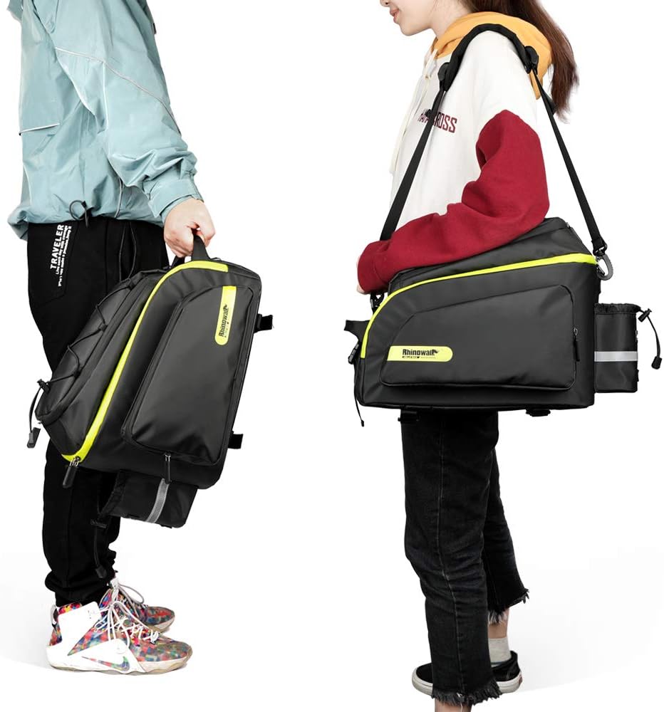 Rhinowalk Trunk Bag Bike Pannier Bag 17L for Bicycle Cargo Rack Saddle Bag Shoulder Bag Laptop Pannier Rack RK19666 17L