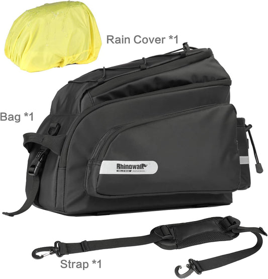 Rhinowalk Trunk Bag Bike Pannier Bag 17L for Bicycle Cargo Rack Saddle Bag Shoulder Bag Laptop Pannier Rack RK19666 17L