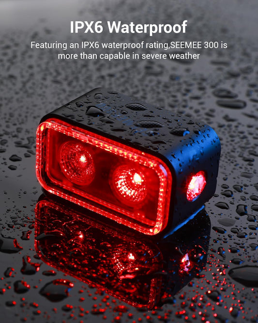 Magicshine SEEMEE 300 Bike Taillight,300 Lumen Bike Tail Light,5 Night & Daytime Modes,Smart Brake Sensor IPX6 Waterproo