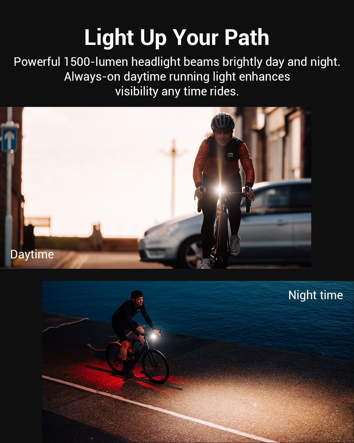Magicshine ALLTY 1500S Bike Lights for Night Riding, Battery Replaceable | USB-C Rechargeable | Wireless &APP Control Co