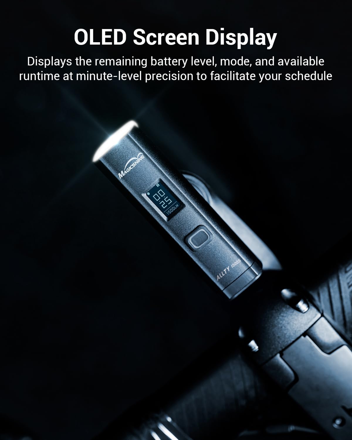 Magicshine ALLTY 1500S Bike Lights for Night Riding, Battery Replaceable | USB-C Rechargeable | Wireless &APP Control Co