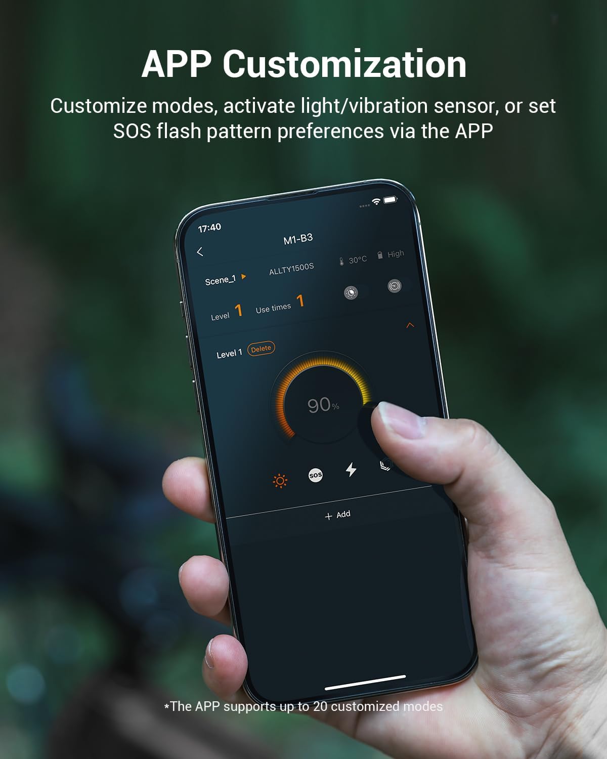 Magicshine ALLTY 1500S Bike Lights for Night Riding, Battery Replaceable | USB-C Rechargeable | Wireless &APP Control Co