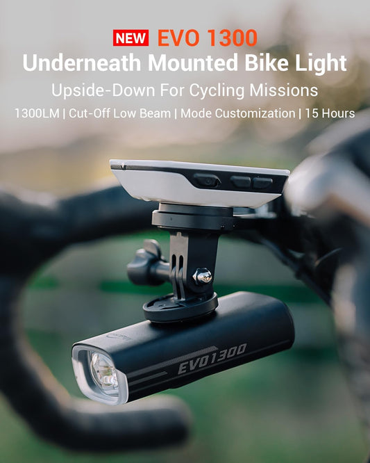 Magicshine EVO 1300 Bike Light With Remote Control, 1300 Lumens Waterproof Bicycle Headlight, USB-C Rechargeable Front L