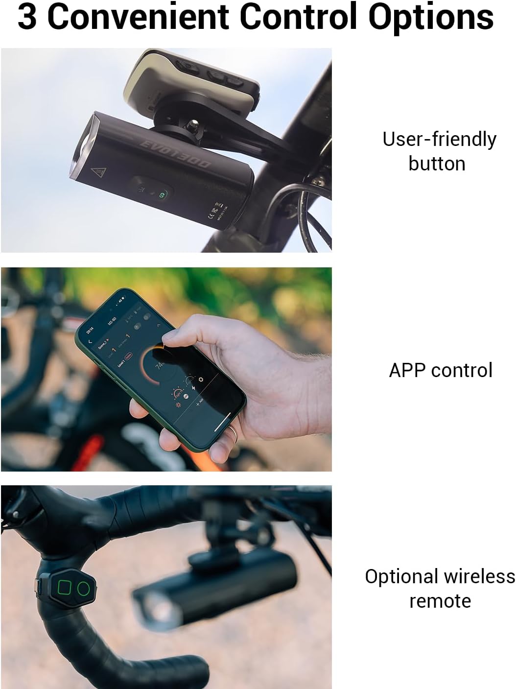 Magicshine EVO 1300 Bike Light With Remote Control, 1300 Lumens Waterproof Bicycle Headlight, USB-C Rechargeable Front L